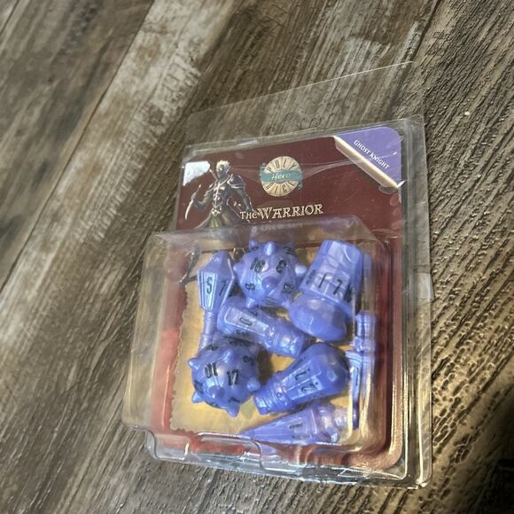 Dungeons & Dragons Dice Poly Hero The Warrior 8 Dice Set Colour Ghost Knight - Picture 2 of 3